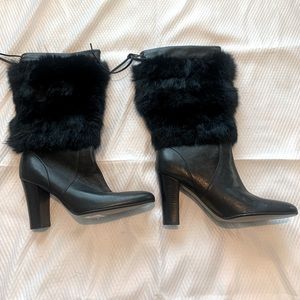 Calvin Klein faux fur leather winter boot